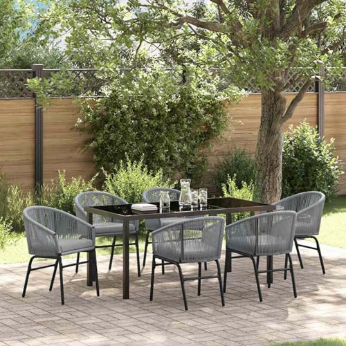 7-teiliges Garten-Esszimmer-Set Grau Poly Rattan, Gartentisch Stühlen Gartenmöbel Set for Outdoor Essbereich Balkon Café3379363 7-teiliges Garten-Esszimmer-Set Grau Poly Rattan, Gartentisch Stühlen Gartenmöbel Set for Outdoor Essbereich Balkon Café3379363 von Swpsd