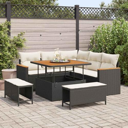 8-teiliges Garten Sofaset mit Kissen Schwarz, Akazie, 3-teiliges Garten Essgruppe mit Kissen Schwarz, Akazie, Modulares Gartenmöbel-Set für Balkon Terrasse und Café3364985 8-teiliges Garten Sofaset mit Kissen Schwarz, Akazie, 3-teiliges Garten Essgruppe mit Kissen Schwarz, Akazie, Modulares Gartenmöbel-Set für Balkon Terrasse und Café3364985 von Swpsd