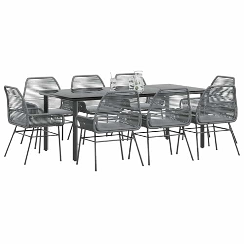 9-TLG. Garten-Essgruppe mit Kissen Grau Poly Rattan Glas, Gartentisch Stühlen Gartenmöbel Set for Outdoor Essbereich Balkon Café3334582 9-TLG. Garten-Essgruppe mit Kissen Grau Poly Rattan Glas, Gartentisch Stühlen Gartenmöbel Set for Outdoor Essbereich Balkon Café3334582 von Swpsd