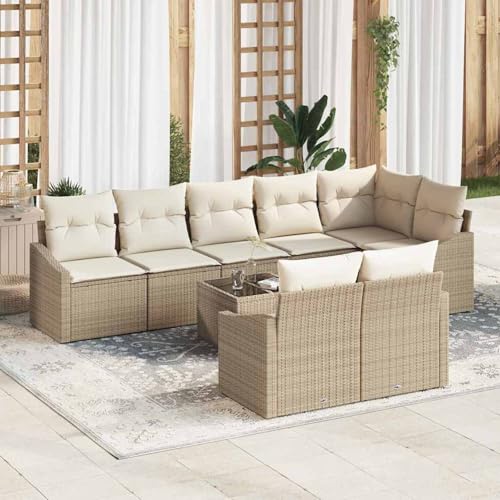 9-teiliges Garten-Esszimmer-Set mit Kissen Braun Poly-Rattan, Gartentisch Stühlen Gartenmöbel Set for Outdoor Essbereich Balkon Café3355450 9-teiliges Garten-Esszimmer-Set mit Kissen Braun Poly-Rattan, Gartentisch Stühlen Gartenmöbel Set for Outdoor Essbereich Balkon Café3355450 von Swpsd