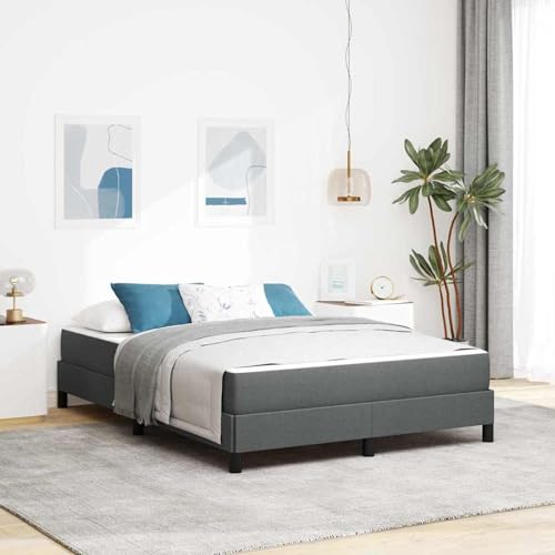Boxspringbett Sonstiges Dunkelgrau 140 x 200 cm Stoff, Modernes Bett Elegantes Polsterbett für Schlafzimmer Gästezimmer Apartments Gästebett von Swpsd