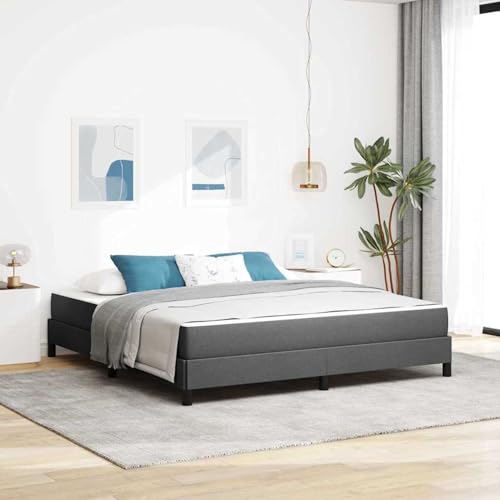 Boxspringbett Sonstiges Dunkelgrau 180 x 200 cm Stoff, Modernes Bett Elegantes Polsterbett für Schlafzimmer Gästezimmer Apartments Gästebett von Swpsd