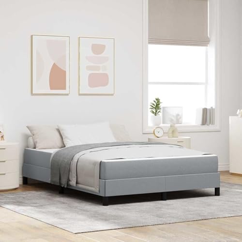 Boxspringbett Sonstiges Hellgrau 140 x 200 cm Stoff, Modernes Bett Elegantes Polsterbett für Schlafzimmer Gästezimmer Apartments Gästebett von Swpsd