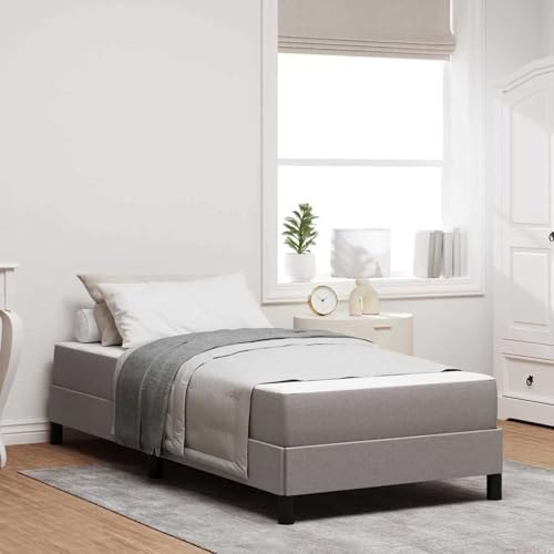 Boxspringbett Sonstiges Taupe 100 x 200 cm Stoff, Modernes Bett Elegantes Polsterbett für Schlafzimmer Gästezimmer Apartments Gästebett von Swpsd