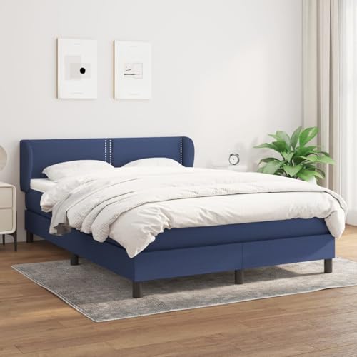 Boxspringbett mit Matratze Blau 140x200 cm Stoff, Modernes Bett Gästebett für Stilvoll Wohnungen Schlafzimmer Gästehaus3126171 Boxspringbett mit Matratze Blau 140x200 cm Stoff, Modernes Bett Gästebett für Stilvoll Wohnungen Schlafzimmer Gästehaus3126171 von Swpsd