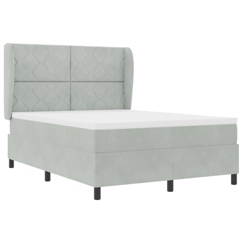 Boxspringbett mit Matratze Hellgrau 140x200 cm Samt, Modernes Bett Gästebett für Stilvoll Wohnungen Schlafzimmer Gästehaus3340982 Boxspringbett mit Matratze Hellgrau 140x200 cm Samt, Modernes Bett Gästebett für Stilvoll Wohnungen Schlafzimmer Gästehaus3340982 von Swpsd