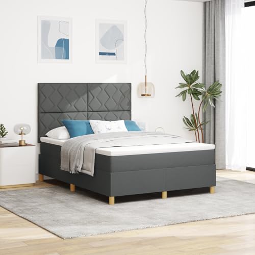 Boxspringbett mit Matratze & LED dunkelgrau 140x200 cm Stoff, Modernes Bett Gästebett für Stilvoll Wohnungen Schlafzimmer Gästehaus3343181 Boxspringbett mit Matratze & LED dunkelgrau 140x200 cm Stoff, Modernes Bett Gästebett für Stilvoll Wohnungen Schlafzimmer Gästehaus3343181 von Swpsd