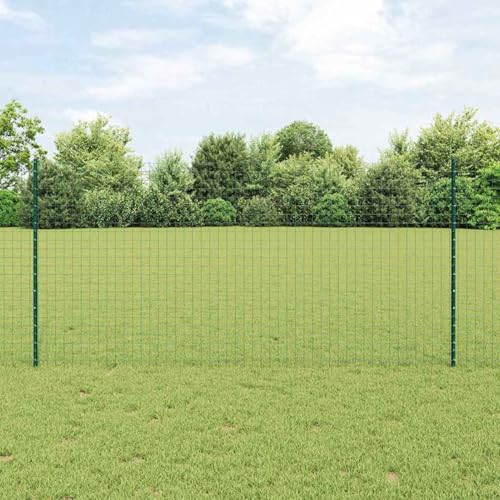 Eurozaun mit 5 U-Posts Grün 1,2x10 m Stahl, Zaunpfosten Drahtzaun für einfache Einzäunung von Hof Garten Obstplantage3335968 von Swpsd