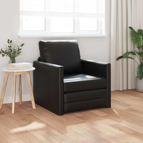Futon Sofa Bett 2-in-1 Schwarz 74x77x81 cm Kunstleder, Tagesbett Multifunktionsbett für Wohnzimmer Homeoffice Gästebereich4106635 Futon Sofa Bett 2-in-1 Schwarz 74x77x81 cm Kunstleder, Tagesbett Multifunktionsbett für Wohnzimmer Homeoffice Gästebereich4106635 von Swpsd