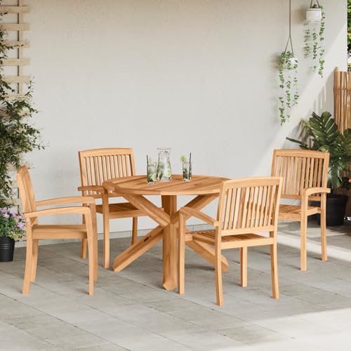Garten Essgruppe 3 pcs Braun 109 x 109 x 74 cm, Gartentisch Stühlen Gartenmöbel Set for Outdoor Essbereich Balkon Café3255792 von Swpsd