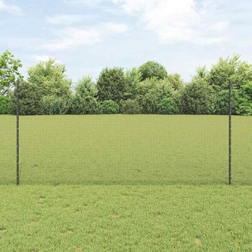 Geschweißter Drahtzaun mit 10 U-Posts Grau 1,2x10 m Stahl, Zaunpfosten Drahtzaun für einfache Einzäunung von Hof Garten Obstplantage3336567 von Swpsd