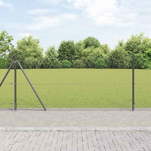 Geschweißter Drahtzaun mit 13 Flanschpfosten Grau 1 x 25 m Stahl, Zaunpfosten Maschendrahtgeflecht Drahtzaun für einfache Einzäunung von Hof Garten Obstplantage3352556 Geschweißter Drahtzaun mit 13 Flanschpfosten Grau 1 x 25 m Stahl, Zaunpfosten Maschendrahtgeflecht Drahtzaun für einfache Einzäunung von Hof Garten Obstplantage3352556 von Swpsd