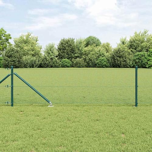 Geschweißter Drahtzaun mit 13 Spike-Posten Grün 0.6x100 m Stahl, Zaunpfosten Maschendrahtgeflecht Drahtzaun für einfache Einzäunung von Hof Garten Obstplantage3352138 von Swpsd