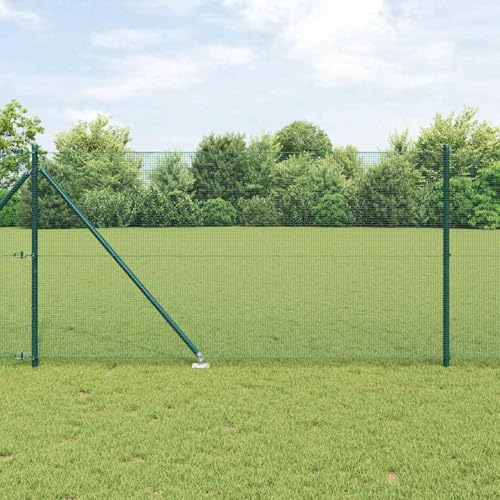 Geschweißter Drahtzaun mit 13 Spike-Posts Grün 1x100 m Stahl, Zaunpfosten Maschendrahtgeflecht Drahtzaun für einfache Einzäunung von Hof Garten Obstplantage3352145 von Swpsd