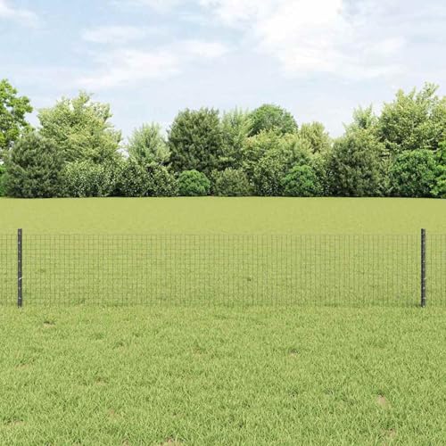 Geschweißter Drahtzaun mit 44 U-Posten Grau 0,4x100 m Stahl, Zaunpfosten Drahtzaun für einfache Einzäunung von Hof Garten Obstplantage3336649 von Swpsd