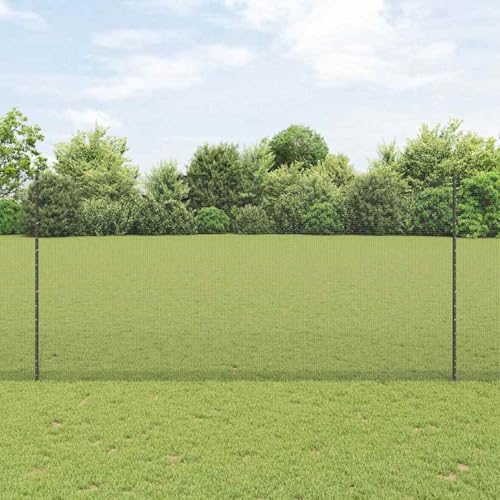 Geschweißter Drahtzaun mit 44 U-Posts Grau 1,5x50 m Stahl, Zaunpfosten Drahtzaun für einfache Einzäunung von Hof Garten Obstplantage3336644 von Swpsd