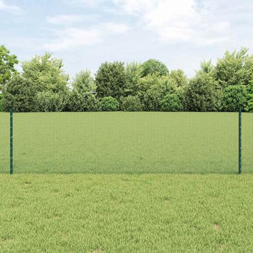 Geschweißter Drahtzaun mit 44 U-Posts in Grün 0.6x100 m aus Stahl, Zaunpfosten Drahtzaun für einfache Einzäunung von Hof Garten Obstplantage3336536 von Swpsd