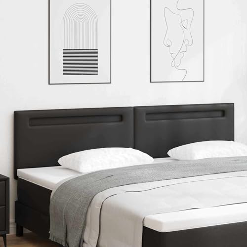 Kopfteil Einfarbig Schwarz 200 cm Kunstleder, Bett-Kopfteile Wand Kopfteil Betthaupt Bettzubehör Schlafzimmer42007313 von Swpsd