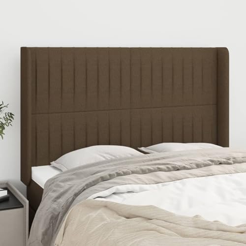 Kopfteil mit Ohren Dunkelbraun 147x16x118/128 cm Stoff, Bett-Kopfteile Wand Kopfteil Betthaupt Bettzubehör Schlafzimmer3119819 Kopfteil mit Ohren Dunkelbraun 147x16x118/128 cm Stoff, Bett-Kopfteile Wand Kopfteil Betthaupt Bettzubehör Schlafzimmer3119819 von Swpsd