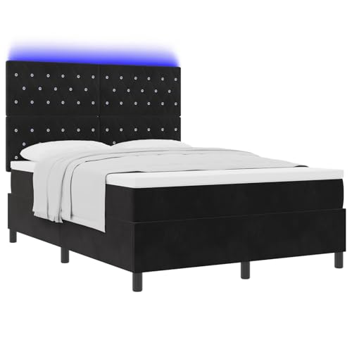 LED Boxspringbett mit Matratze Schwarz 140x200 cm Samt, Modernes Bett Gästebett für Stilvoll Wohnungen Schlafzimmer Gästehaus3343252 LED Boxspringbett mit Matratze Schwarz 140x200 cm Samt, Modernes Bett Gästebett für Stilvoll Wohnungen Schlafzimmer Gästehaus3343252 von Swpsd