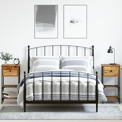 Nachttische 2 Stück Altholz 34x36x70 cm Massivholz, Schlafzimmer Nachtschrank Stilvolles Nachtkästchen für Wohnzimmer Hotelzimmer871237 von Swpsd