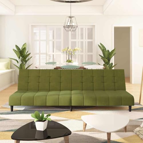 Schlafsofa 2-Sitzer Hellgrün Samt, Tagesbett Multifunktionsbett für Wohnzimmer Homeoffice Gästebereich375766 Schlafsofa 2-Sitzer Hellgrün Samt, Tagesbett Multifunktionsbett für Wohnzimmer Homeoffice Gästebereich375766 von Swpsd
