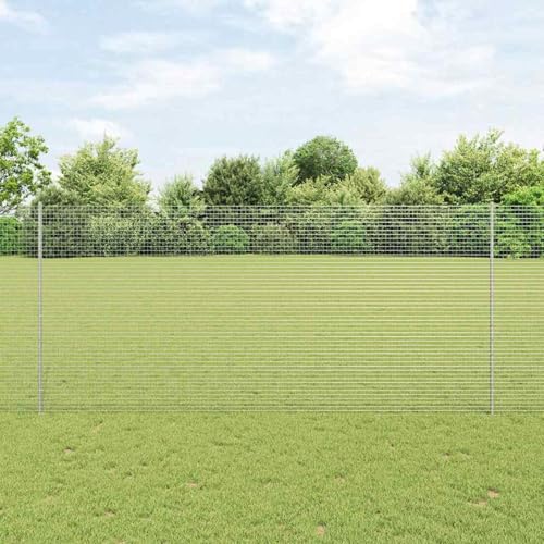 Schweißdrahtzaun mit 22 U-Posts Silber 1,4x25 m Stahl, Zaunpfosten Drahtzaun für einfache Einzäunung von Hof Garten Obstplantage3336371 Schweißdrahtzaun mit 22 U-Posts Silber 1,4x25 m Stahl, Zaunpfosten Drahtzaun für einfache Einzäunung von Hof Garten Obstplantage3336371 von Swpsd