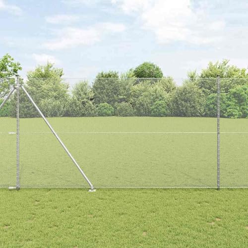 Sechseckzaun 1.6x25 m, Zaunpfosten mit Spitze 13 Stück Ø32 mm 180 cm Verzinkter Stahl, Zaunpfosten Maschendrahtgeflecht Drahtzaun für einfache Einzäunung von Hof Garten Obstplantage3353392 von Swpsd