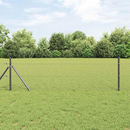 Sechseckzaun Grau 0.5x10 m Stahl, Zaunpfosten 7 Stk Grau Ø32 mm 100 cm verzinkter Stahl, Zaunpfosten Maschendrahtgeflecht Drahtzaun für einfache Einzäunung von Hof Garten Obstplantage3352768 Sechseckzaun Grau 0.5x10 m Stahl, Zaunpfosten 7 Stk Grau Ø32 mm 100 cm verzinkter Stahl, Zaunpfosten Maschendrahtgeflecht Drahtzaun für einfache Einzäunung von Hof Garten Obstplantage3352768 von Swpsd