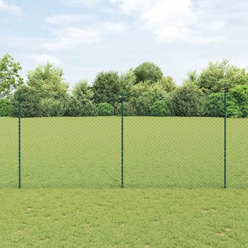 Stabzaun mit 10 U-Posts Grün 1,4x10 m Stahl, Zaunpfosten Drahtzaun für einfache Einzäunung von Hof Garten Obstplantage3336234 von Swpsd