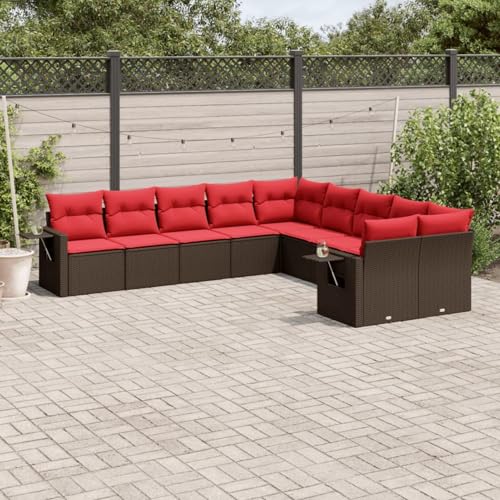 Swpsd 10-teiliges Gartensofa-Set mit Kissen, braun, Polyrattan, Lounge Möbel Gartenmöbel-Set für Balkon Terrasse und Café3220713 Swpsd 10-teiliges Gartensofa-Set mit Kissen, braun, Polyrattan, Lounge Möbel Gartenmöbel-Set für Balkon Terrasse und Café3220713 von Swpsd
