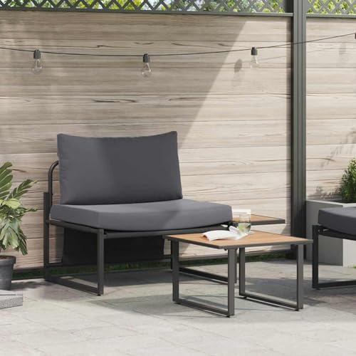 Swpsd 2-teiliges Garten-Sofa-Set mit einem Einzel-Sessel und anthrazitfarbenen Kissen, Modulares Gartenmöbel-Set für Balkon Terrasse und Café42004140 Swpsd 2-teiliges Garten-Sofa-Set mit einem Einzel-Sessel und anthrazitfarbenen Kissen, Modulares Gartenmöbel-Set für Balkon Terrasse und Café42004140 von Swpsd