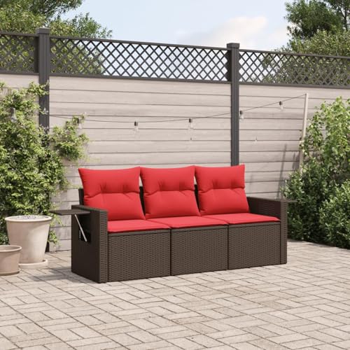 Swpsd 3-teiliges Gartensofa-Set mit Kissen, braun, Polyrattan, Lounge Möbel Gartenmöbel-Set für Balkon Terrasse und Café3219863 Swpsd 3-teiliges Gartensofa-Set mit Kissen, braun, Polyrattan, Lounge Möbel Gartenmöbel-Set für Balkon Terrasse und Café3219863 von Swpsd