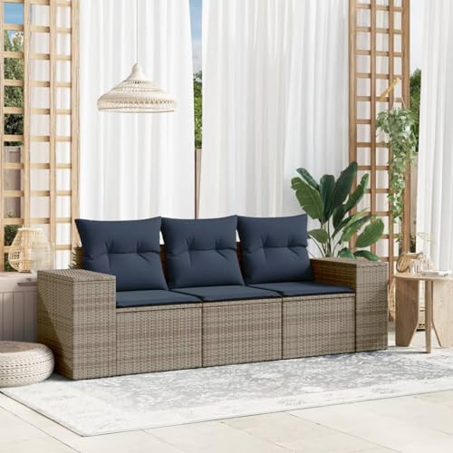 Swpsd 3-teiliges Gartensofa-Set mit Kissen, grau, Polyrattan, Lounge Möbel Gartenmöbel-Set für Balkon Terrasse und Café3222260 Swpsd 3-teiliges Gartensofa-Set mit Kissen, grau, Polyrattan, Lounge Möbel Gartenmöbel-Set für Balkon Terrasse und Café3222260 von Swpsd