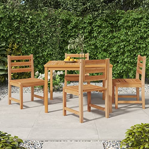 Swpsd 5-TLG. Garten Essgruppe 4 Personen, Gartenmöbel Set 4 Stühle mit Tisch, Garten Sitzgruppe, Essgruppe für Garten Terrasse und Balkon, Massivholz Teak/ T378BT von Swpsd