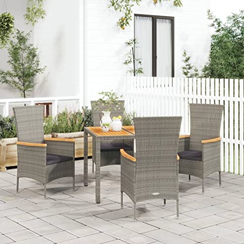 Swpsd 5-TLG. Garten Essgruppe 4 Personen, Gartenmöbel Set 4 Stühle mit Tisch, Garten Sitzgruppe, Essgruppe für Garten Terrasse und Balkon, mit Kissen Grau Poly Rattan/ T382BT Swpsd 5-TLG. Garten Essgruppe 4 Personen, Gartenmöbel Set 4 Stühle mit Tisch, Garten Sitzgruppe, Essgruppe für Garten Terrasse und Balkon, mit Kissen Grau Poly Rattan/ T382BT von Swpsd