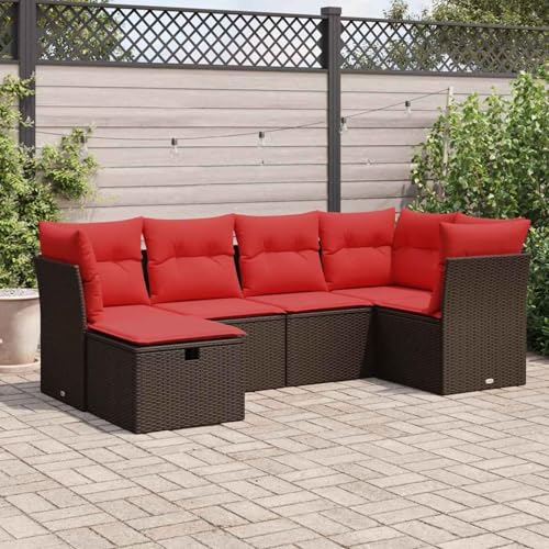 Swpsd 6-TLG. Garten-Sofagarnitur mit Kissen Braun Poly Rattan, Modulares Gartenmöbel-Set für Balkon Terrasse und Café3325290 Swpsd 6-TLG. Garten-Sofagarnitur mit Kissen Braun Poly Rattan, Modulares Gartenmöbel-Set für Balkon Terrasse und Café3325290 von Swpsd
