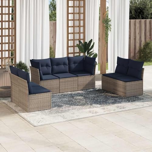 Swpsd 7-TLG. Garten-Sofagarnitur mit Kissen Grau Poly Rattan, Modulares Gartenmöbel-Set für Balkon Terrasse und Café3217411 Swpsd 7-TLG. Garten-Sofagarnitur mit Kissen Grau Poly Rattan, Modulares Gartenmöbel-Set für Balkon Terrasse und Café3217411 von Swpsd