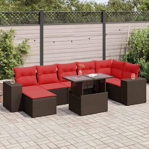 Swpsd 8-TLG. Garten-Sofagarnitur mit Kissen Braun Poly Rattan Akazie, Modulares Gartenmöbel-Set für Balkon Terrasse und Café3326845 Swpsd 8-TLG. Garten-Sofagarnitur mit Kissen Braun Poly Rattan Akazie, Modulares Gartenmöbel-Set für Balkon Terrasse und Café3326845 von Swpsd