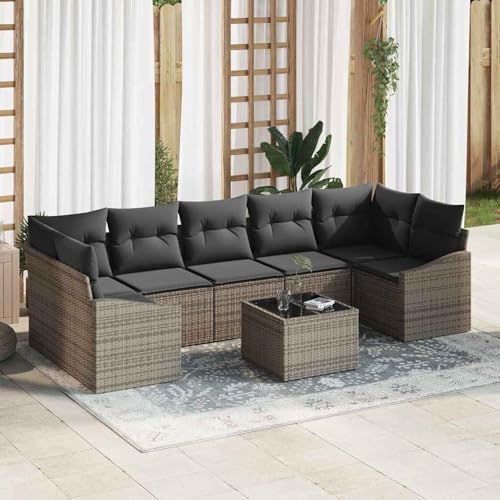 Swpsd 8-teiliges Garten-Sofa-Set mit Kissen Grau Poly Rattan, Modulares Gartenmöbel-Set für Balkon Terrasse und Café3355308 Swpsd 8-teiliges Garten-Sofa-Set mit Kissen Grau Poly Rattan, Modulares Gartenmöbel-Set für Balkon Terrasse und Café3355308 von Swpsd