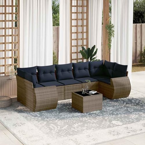 Swpsd 8-teiliges Gartensofa-Set mit Kissen, grau, Polyrattan, Lounge Möbel Gartenmöbel-Set für Balkon Terrasse und Café3221140 Swpsd 8-teiliges Gartensofa-Set mit Kissen, grau, Polyrattan, Lounge Möbel Gartenmöbel-Set für Balkon Terrasse und Café3221140 von Swpsd