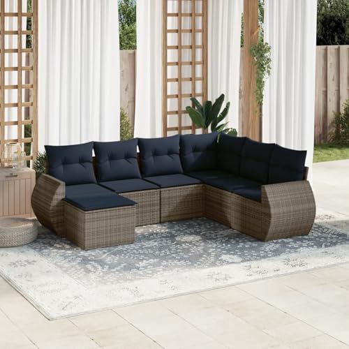 Swpsd 8-teiliges Gartensofa-Set mit Kissen, grau, Polyrattan, Lounge Möbel Gartenmöbel-Set für Balkon Terrasse und Café3221710 Swpsd 8-teiliges Gartensofa-Set mit Kissen, grau, Polyrattan, Lounge Möbel Gartenmöbel-Set für Balkon Terrasse und Café3221710 von Swpsd