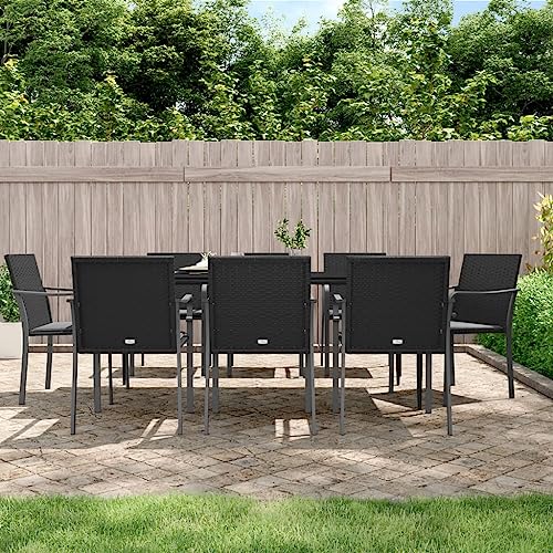 Swpsd 9-TLG. Garten Essgruppe 8 Personen, Gartenmöbel Set 8 Stühle mit Tisch, Garten Sitzgruppe, Essgruppe für Garten Terrasse und Balkon, mit Kissen Poly Rattan und Stahl/ T1411BT Swpsd 9-TLG. Garten Essgruppe 8 Personen, Gartenmöbel Set 8 Stühle mit Tisch, Garten Sitzgruppe, Essgruppe für Garten Terrasse und Balkon, mit Kissen Poly Rattan und Stahl/ T1411BT von Swpsd