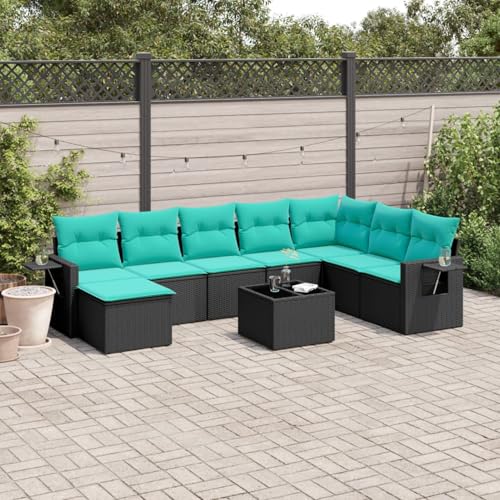 Swpsd 9-teiliges Gartensofa-Set mit Kissen, schwarzes Polyrattan, Lounge Möbel Gartenmöbel-Set für Balkon Terrasse und Café3220566 Swpsd 9-teiliges Gartensofa-Set mit Kissen, schwarzes Polyrattan, Lounge Möbel Gartenmöbel-Set für Balkon Terrasse und Café3220566 von Swpsd