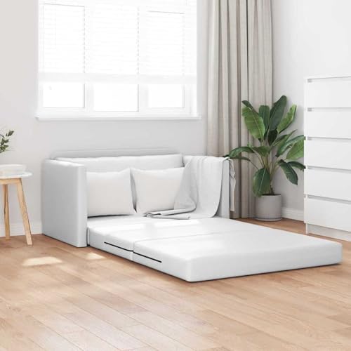 Swpsd Boden-Sofa-Bett 2-in-1 Weiß 124x71x78 cm Kunstleder, Tagesbett Multifunktionsbett für Wohnzimmer Homeoffice Gästebereich4106714 Swpsd Boden-Sofa-Bett 2-in-1 Weiß 124x71x78 cm Kunstleder, Tagesbett Multifunktionsbett für Wohnzimmer Homeoffice Gästebereich4106714 von Swpsd