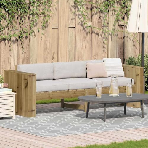 Swpsd Garten-Sofa 3-Sitzer 185.5x60x62 cm Imprägniertes Kiefernholz, Modulares Gartenmöbel-Set für Balkon Terrasse und Café873875 Swpsd Garten-Sofa 3-Sitzer 185.5x60x62 cm Imprägniertes Kiefernholz, Modulares Gartenmöbel-Set für Balkon Terrasse und Café873875 von Swpsd