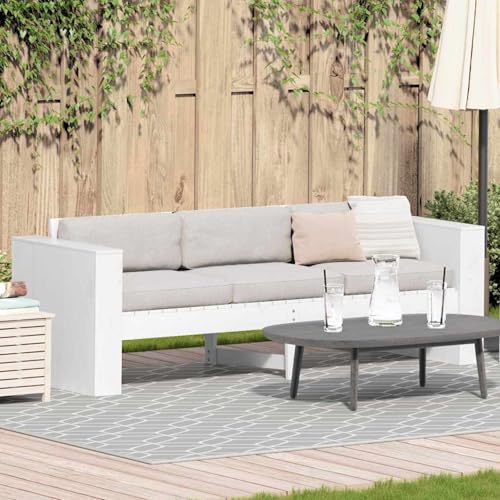 Swpsd Garten-Sofa 3-Sitzer Weiß Holz Mittel Langlebig Outdoor-Sofa, Modulares Gartenmöbel-Set für Balkon Terrasse und Café873872 Swpsd Garten-Sofa 3-Sitzer Weiß Holz Mittel Langlebig Outdoor-Sofa, Modulares Gartenmöbel-Set für Balkon Terrasse und Café873872 von Swpsd