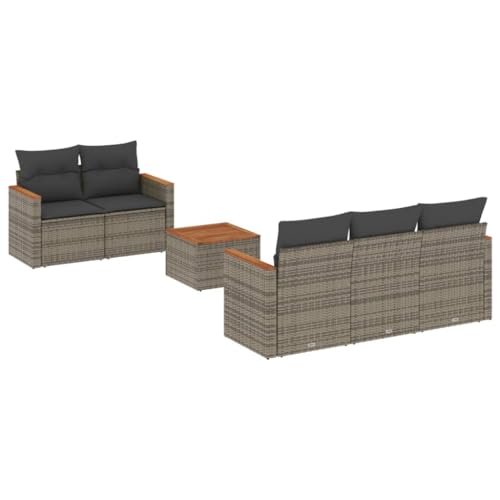 Swpsd Gartenlounge Set, 6-TLG., Gartenmöbel Gartengarnitur, Sitzgruppe Sitzgarnitur, Lounge Sofa Garnitur Terrasse, Grau Poly Rattan/ TBT2268 Swpsd Gartenlounge Set, 6-TLG., Gartenmöbel Gartengarnitur, Sitzgruppe Sitzgarnitur, Lounge Sofa Garnitur Terrasse, Grau Poly Rattan/ TBT2268 von Swpsd
