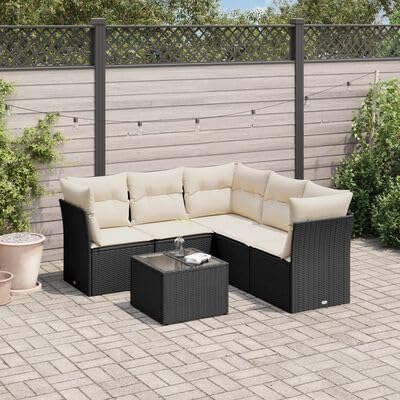 Swpsd Gartenlounge Set 6-TLG., Gartenmöbel Set mit Kissen, Sitzgruppe für Garten Terrasse, Modular Gartensofa Lounge, Tisch mit Glasplatte, Schwarz Poly Rattan/ TBT5466 Swpsd Gartenlounge Set 6-TLG., Gartenmöbel Set mit Kissen, Sitzgruppe für Garten Terrasse, Modular Gartensofa Lounge, Tisch mit Glasplatte, Schwarz Poly Rattan/ TBT5466 von Swpsd