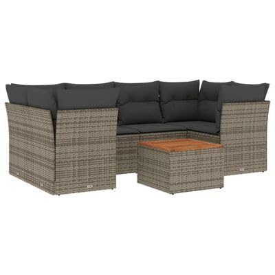 Swpsd Gartenlounge Set 7-TLG., Gartenmöbel Set mit Kissen, Sitzgruppe für Garten Terrasse, Modular Gartensofa Lounge Tisch, Grau Poly Rattan/ TBT5285 Swpsd Gartenlounge Set 7-TLG., Gartenmöbel Set mit Kissen, Sitzgruppe für Garten Terrasse, Modular Gartensofa Lounge Tisch, Grau Poly Rattan/ TBT5285 von Swpsd